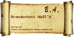 Brandschott Abád névjegykártya